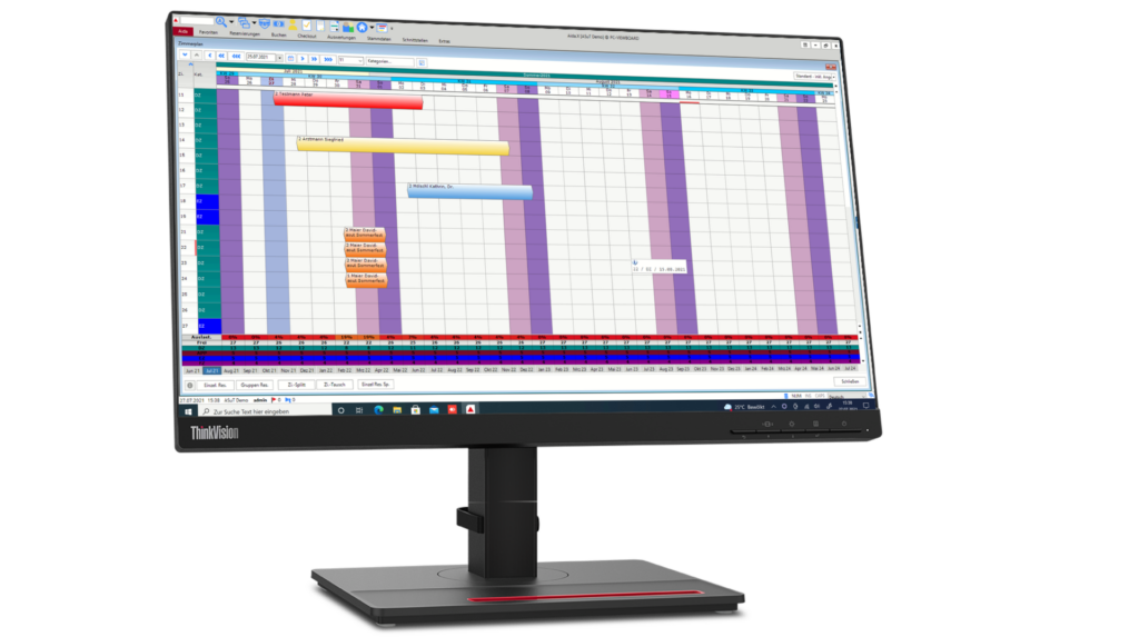 Zimmerplan der AIDA-Hotelsoftware am PC